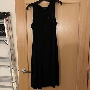 Desigual Black Midi Dress with Sequins and Pleats